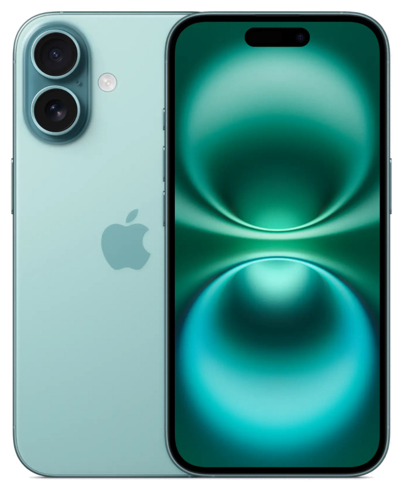 Фото Apple iPhone 16, 512 ГБ, Бирюзовый На фото изображено Apple iPhone 16, 512 ГБ, Бирюзовый